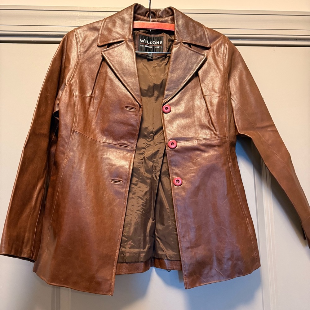 BROWN LEATHER JACKET FROM WILSONS LEATHER